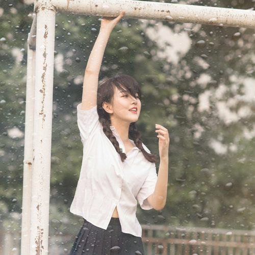 玻璃水珠特效女生头像图片
