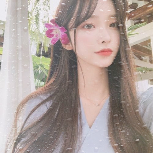 玻璃水珠特效女生头像图片