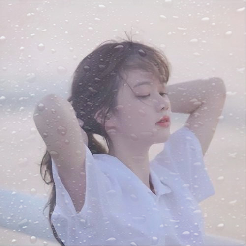 玻璃水珠特效女生头像图片