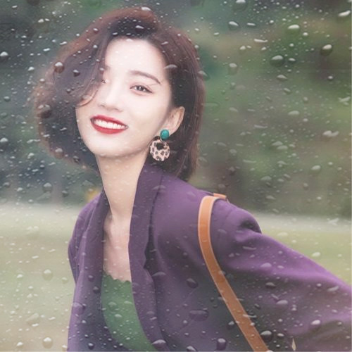 玻璃水珠特效女生头像图片
