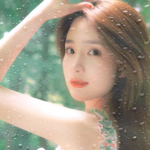 玻璃水珠特效女生头像图片