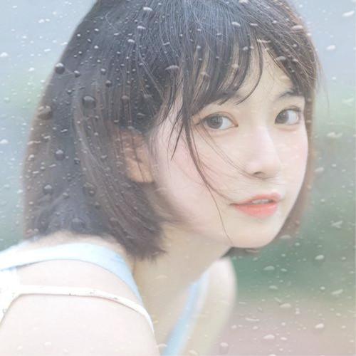 玻璃水珠特效女生头像图片