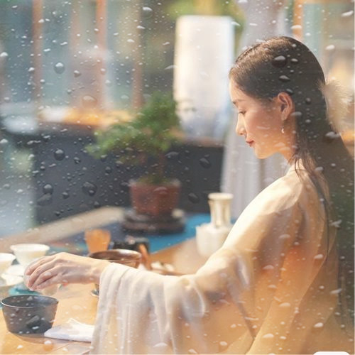 玻璃水珠特效女生头像图片