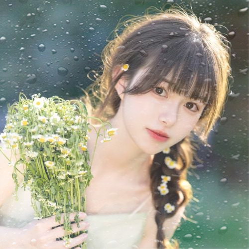 玻璃水珠特效女生头像图片