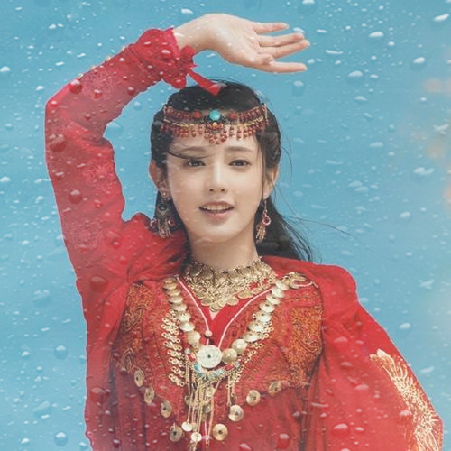 玻璃水珠特效女生头像图片