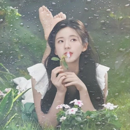 玻璃水珠特效女生头像图片