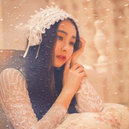 玻璃水珠特效女生头像图片