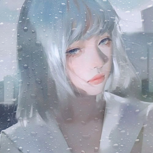 玻璃水珠特效女生头像图片
