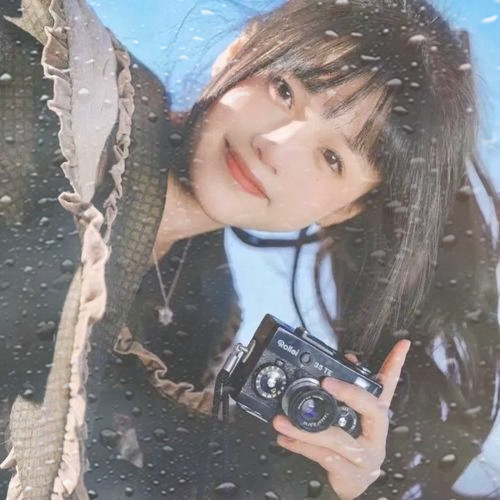 玻璃水珠特效女生头像图片