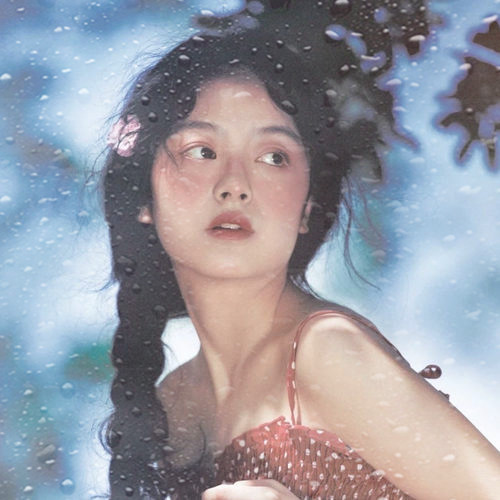 玻璃水珠特效女生头像图片