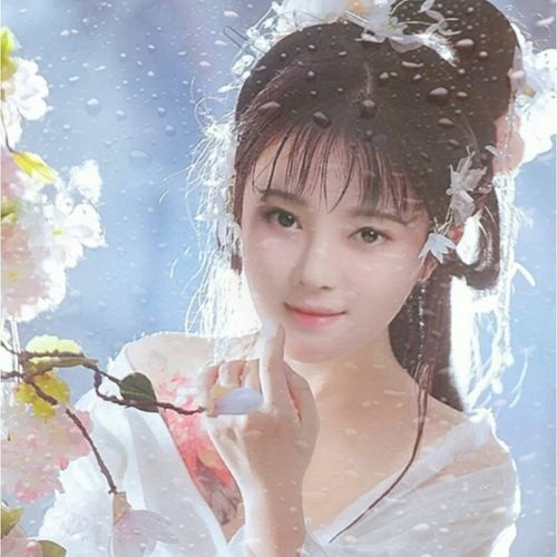 玻璃水珠特效女生头像图片