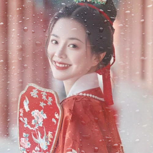 玻璃水珠特效女生头像图片