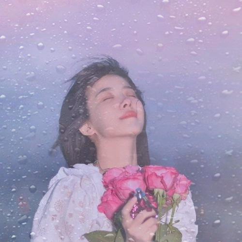玻璃水珠特效女生头像图片