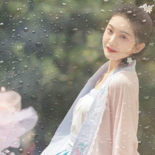 玻璃水珠特效女生头像图片