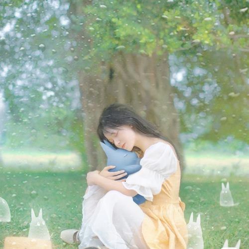 玻璃水珠特效女生头像图片