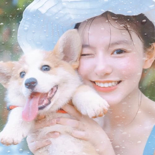 玻璃水珠特效女生头像图片