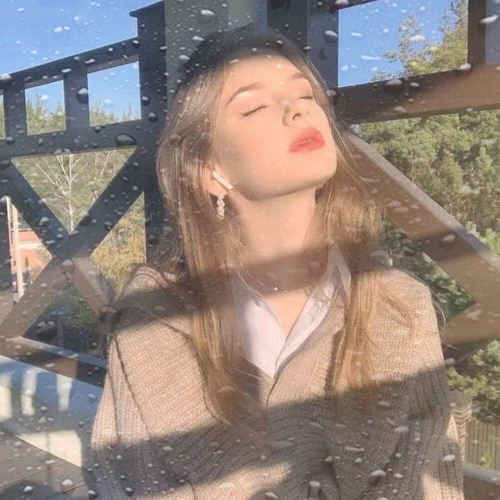 玻璃水珠特效女生头像图片