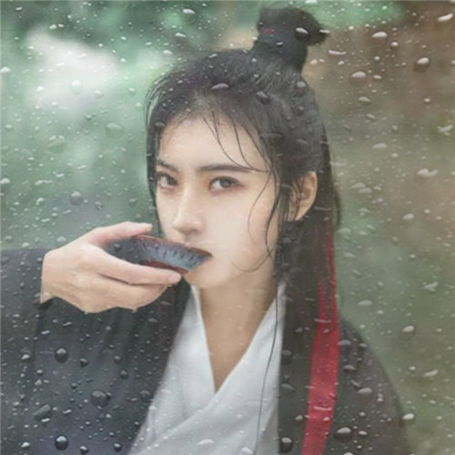 玻璃水珠特效女生头像图片