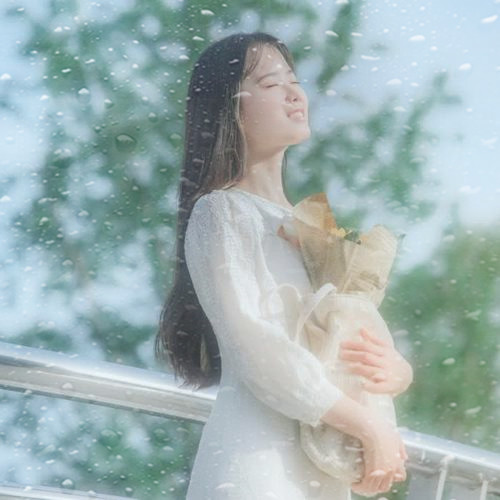玻璃水珠特效女生头像图片