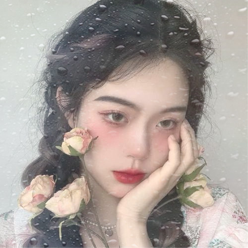 玻璃水珠特效女生头像图片