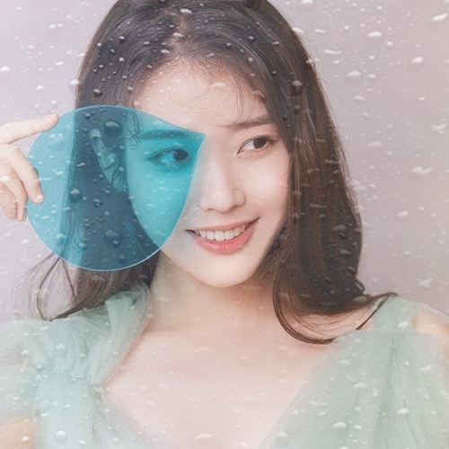 玻璃水珠特效女生头像图片