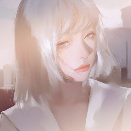 渐变色头像女
