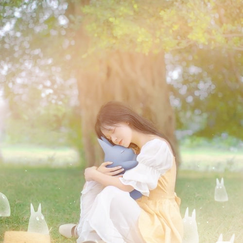 渐变色头像女