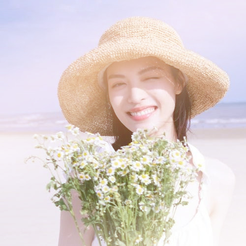 渐变色头像女