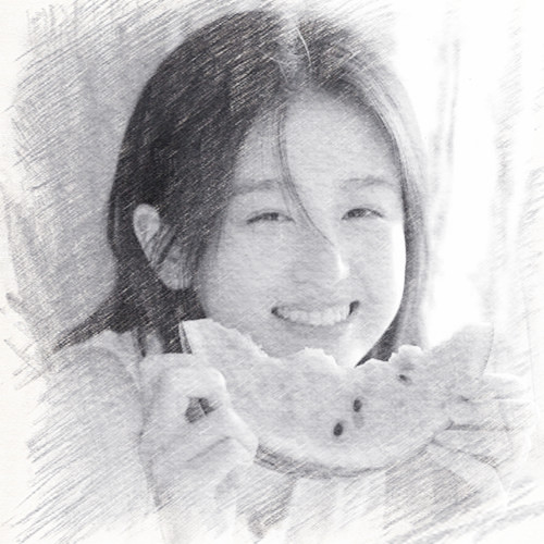 写生素描女生头像图片