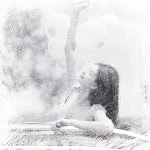 写生素描女生头像图片