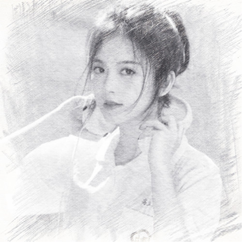 写生素描女生头像图片