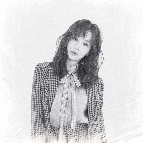 写生素描女生头像图片