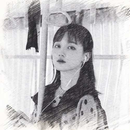 写生素描女生头像图片