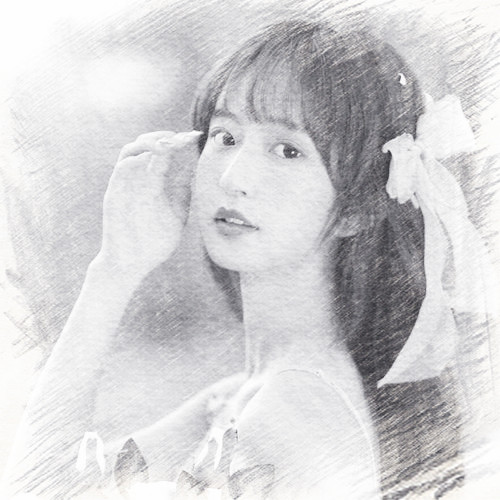 写生素描女生头像图片