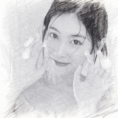 写生素描女生头像图片
