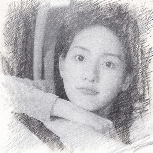 写生素描女生头像图片