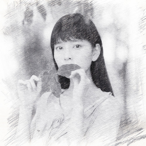 写生素描女生头像图片