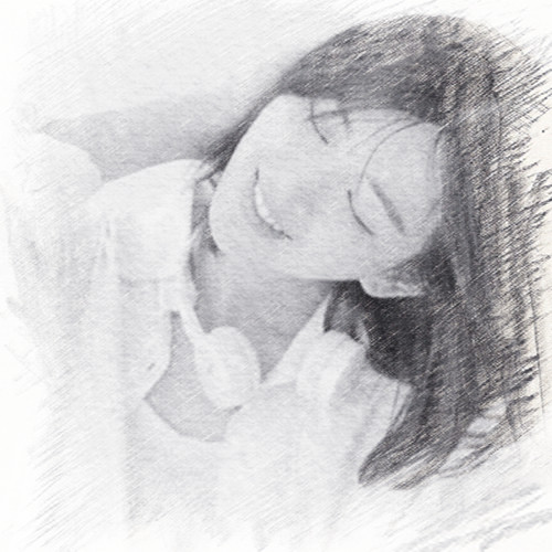 写生素描女生头像图片