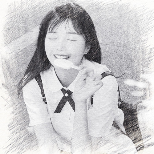 写生素描女生头像图片