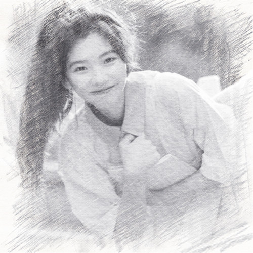 写生素描女生头像图片