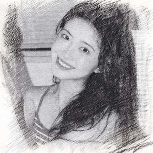 写生素描女生头像图片