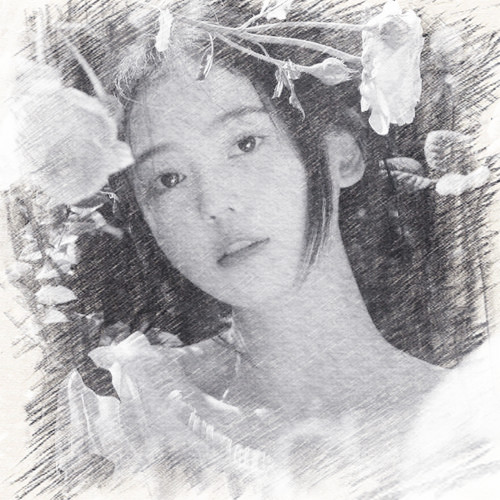 写生素描女生头像图片