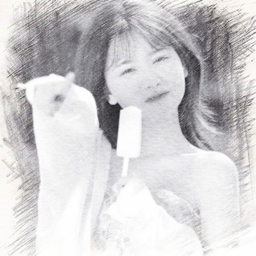 写生素描女生头像图片
