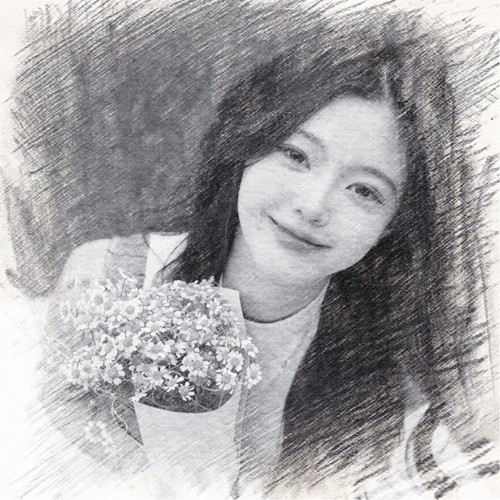 写生素描女生头像图片