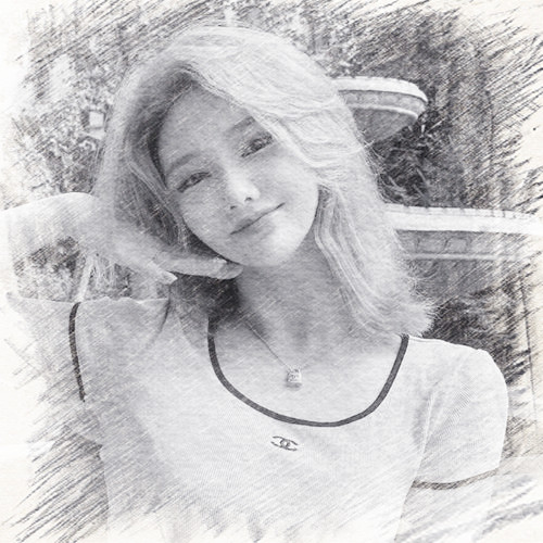写生素描女生头像图片