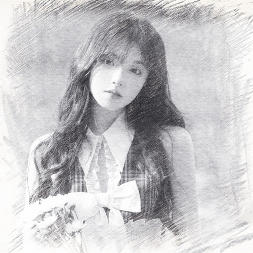 写生素描女生头像图片