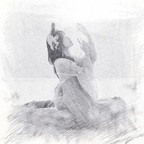 写生素描女生头像图片