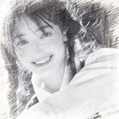 写生素描女生头像图片