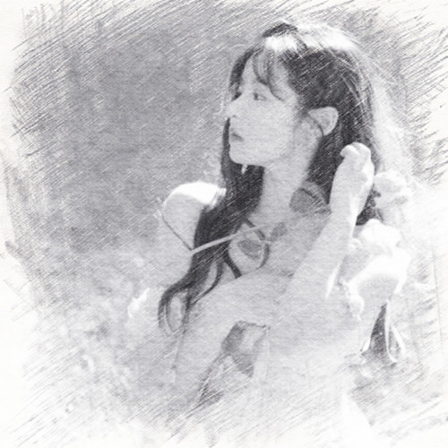 写生素描女生头像图片