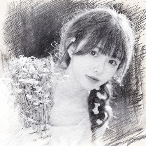 写生素描女生头像图片